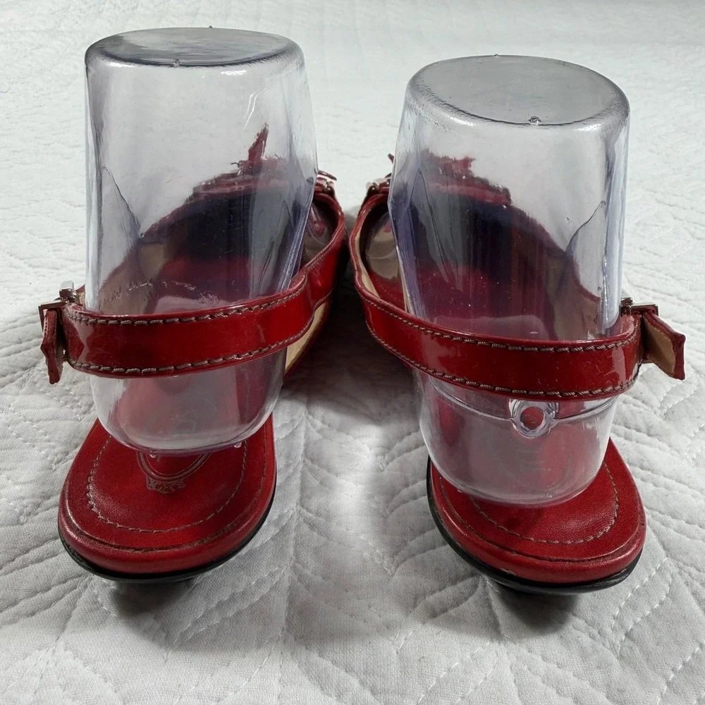 Tods Red‎ Patent Leather Slingback Loafer Flats Women 7.5 (EU 38) Italy Designer